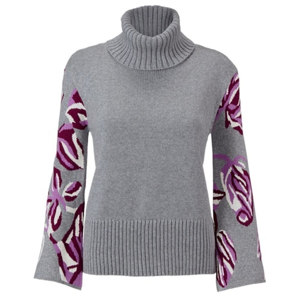 CABI 3704 Eden Pullover Turtleneck Flare Sleeve Sweater Top S